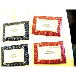 Restoration Hardware Ace Playing Cards Appetizer Plates Set of 4 2004 Game Night